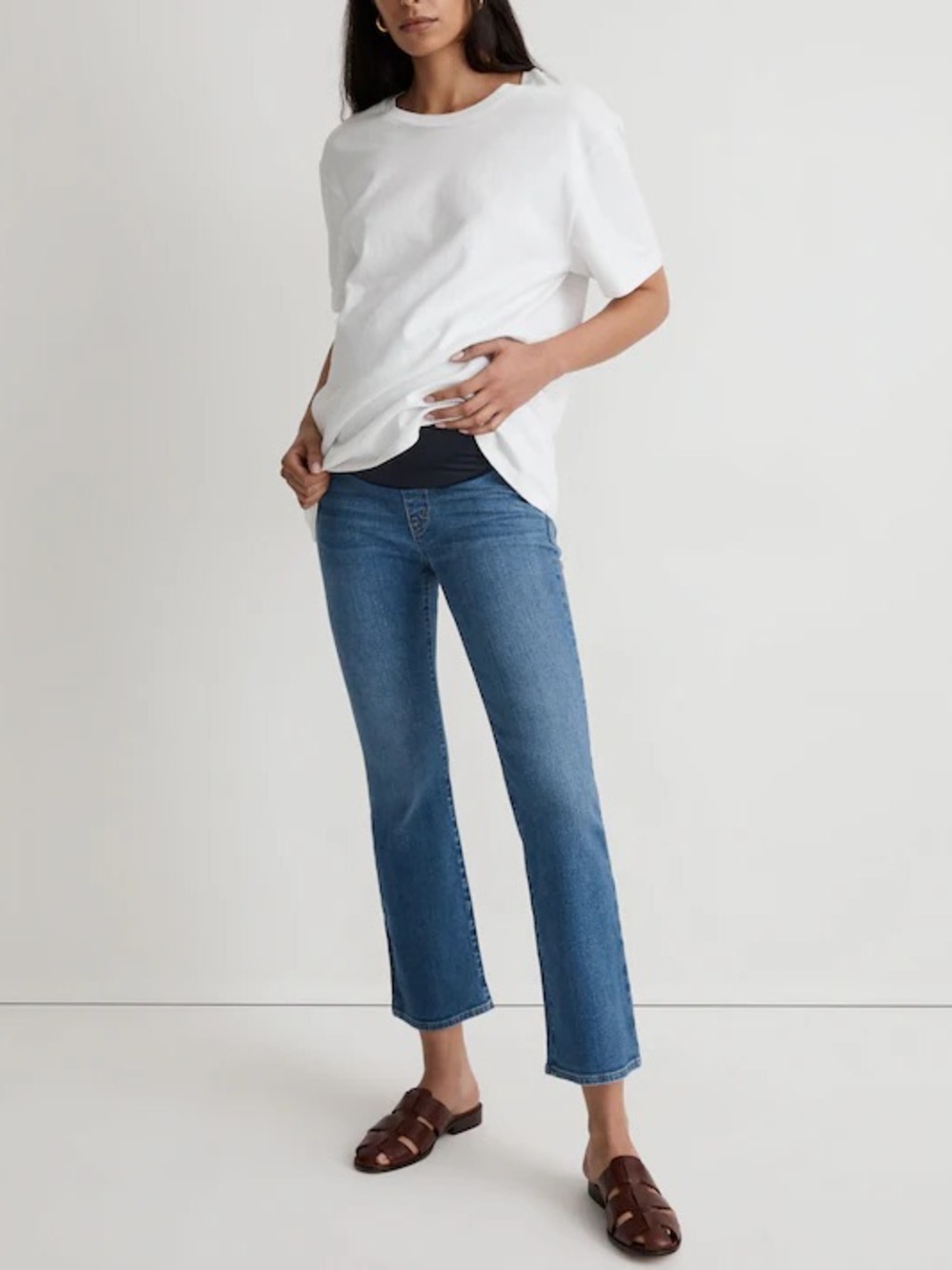 Madewell Maternity Over The Belly Kick Out Crop Jeans Size 33